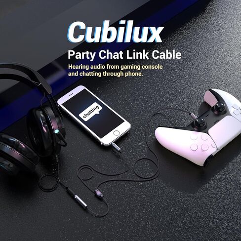 Cubilux AM-C1 Game Audio & Chat Mixer for Mixing Gameplay Audio (Gaming Console/Controller) and Voice Chat (USB C Phone Laptop) to 1 Headset, Compatible with Switch Xbox One/360 PS4/PS5 Discord in Kuwait