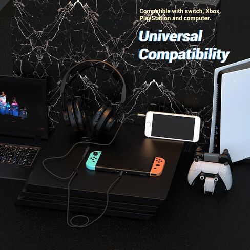 Cubilux AM-C1 Game Audio & Chat Mixer for Mixing Gameplay Audio (Gaming Console/Controller) and Voice Chat (USB C Phone Laptop) to 1 Headset, Compatible with Switch Xbox One/360 PS4/PS5 Discord in Kuwait