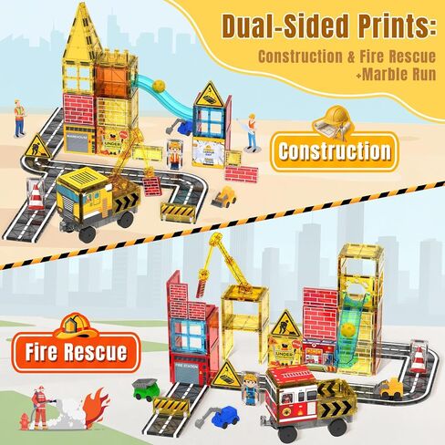 Magnetic Tiles for Kids Ages 4-8 Construction Toys with Crane Marble Run in Saudi Arabia
