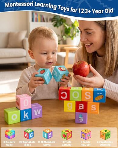 Magnetic Blocks for Toddlers,1.65in Large Montessori Building Cube for Kids in Kuwait
