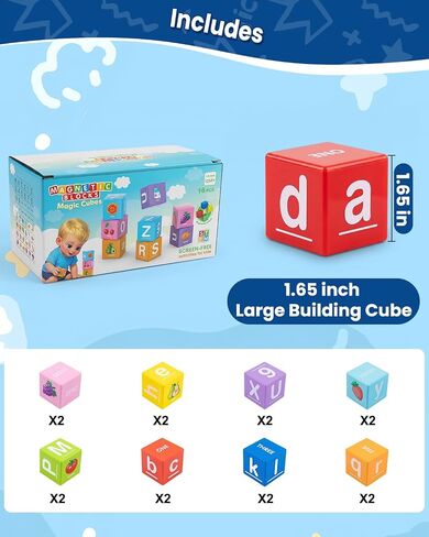 Magnetic Blocks for Toddlers,1.65in Large Montessori Building Cube for Kids in Kuwait