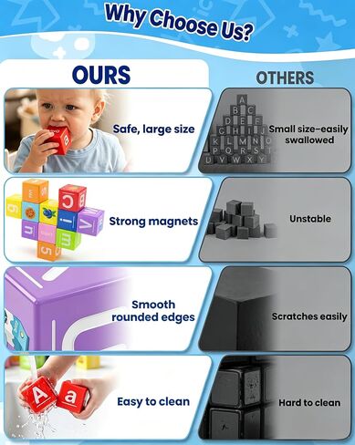 Magnetic Blocks for Toddlers,1.65in Large Montessori Building Cube for Kids in Kuwait
