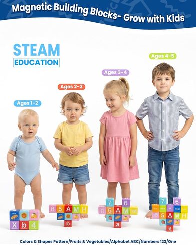 Magnetic Blocks for Toddlers,1.65in Large Montessori Building Cube for Kids in Kuwait