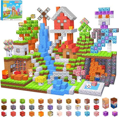 EchoPlan Magnetic Blocks, 200PCS Magnetic Building Blocks for Kids Ages 3+ in Kuwait