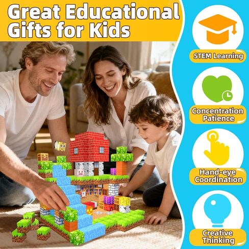 EchoPlan Magnetic Blocks, 200PCS Magnetic Building Blocks for Kids Ages 3+ in Kuwait