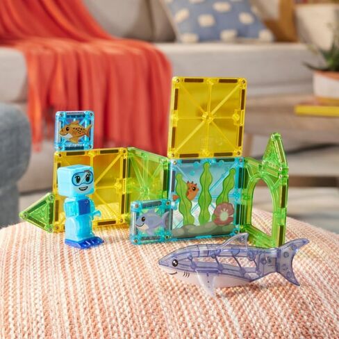 MAGNA-TILES Shark Dive 13-Piece Magnetic Construction Set, The Original Magnetic Building Brand in Kuwait