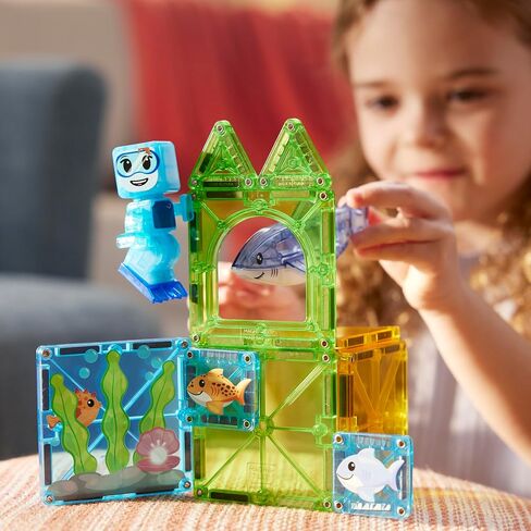 MAGNA-TILES Shark Dive 13-Piece Magnetic Construction Set, The Original Magnetic Building Brand in Kuwait