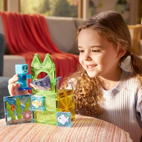 MAGNA-TILES Shark Dive 13-Piece Magnetic Construction Set, The Original Magnetic Building Brand in Kuwait