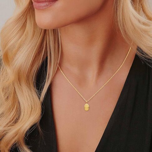 14k Gold Miraculous Medal Pendant Fine Jewelry for Women in Kuwait
