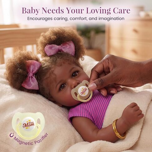 JIZHI 22 Inch Black Reborn Baby Dolls, Realistic Baby Doll with Accessories in Kuwait
