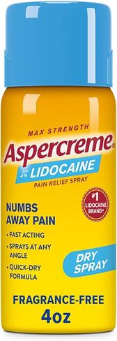 Aspercreme Max Strength Lidocaine Pain Relief Dry Spray 4 oz. Odor Free in Kuwait