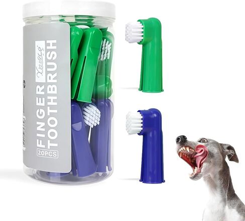 20Pcs Dog Finger Toothbrush with Soft Nylon Bristles 2.36in/6cm in Kuwait