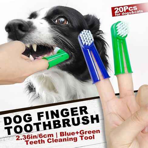 20Pcs Dog Finger Toothbrush with Soft Nylon Bristles 2.36in/6cm in Kuwait