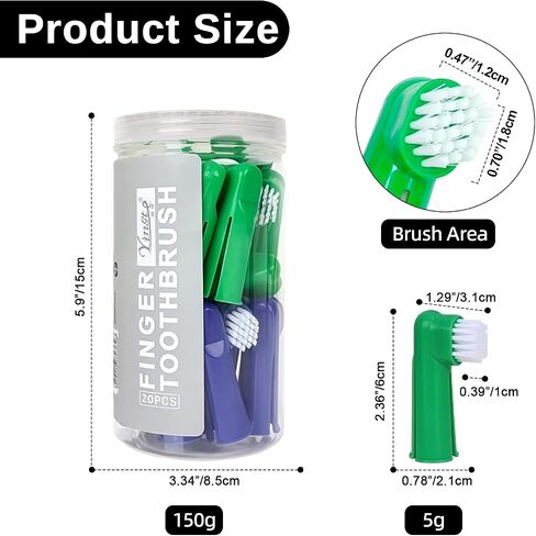 20Pcs Dog Finger Toothbrush with Soft Nylon Bristles 2.36in/6cm in Kuwait