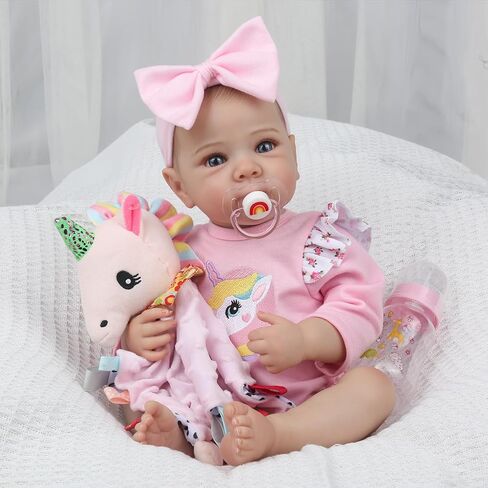 KSBD Reborn Baby Dolls - 20 Inch Realistic Baby Doll Real Life Baby Dolls Lifelike Newborn Baby Doll Girl with Soft Full Vinyl Body and Accessories can Swimming Baby Dolls for 3+ Years Old Kids Gifts in Saudi Arabia