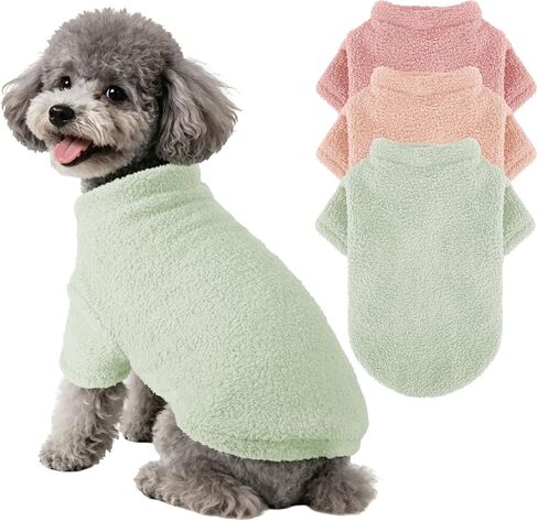 POMIU Dog Sweater, 3 Pack Stretch Fleece Pullover Sweaters for Small Dogs in Kuwait