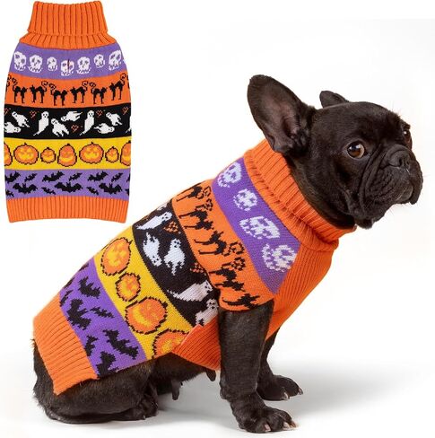 KYEESE Dog Halloween Sweater for Small Dogs Knit Pet Outfit with Pumpkin in Saudi Arabia