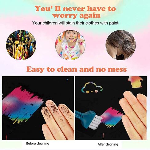 Mocoosy 60 PCS Rainbow Scratch Art Paper for Kids, Magic Scratch Paper Off Set Art and Craft Supplies, Black Scratch Pads Party Game Activities Birthday Gifts for Girls Boys 3 4 5 6 7 8 9 Years Old in Kuwait