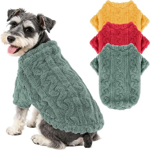 Dog Sweater, 3 Pack Fleece Pullover Dog Sweaters for Small Dogs in Kuwait