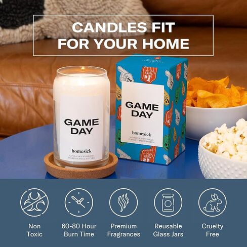 Homesick Premium Scented Candle, 19th Hole - Scents of Sand Dunes, Golden Hops, Amber, 13.75 oz, 60-80 Hour Burn, Gifts, Soy Blend Candle Home Decor, Relaxing Aromatherapy Candle in Kuwait