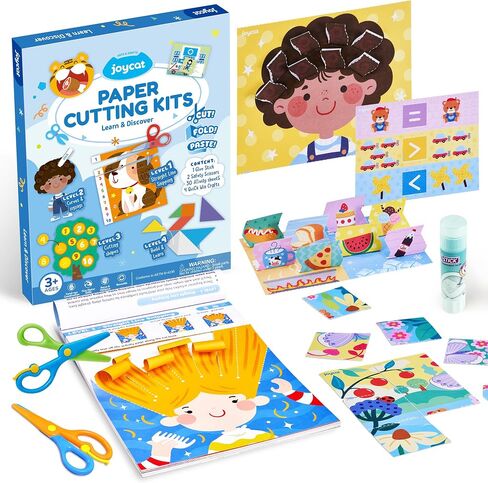 JoyCat Scissor Skills Activity Kit, Toddler Scissors Ages 3-5, Happy Days in Kuwait
