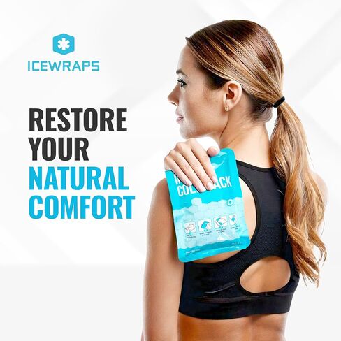 عبوة ضغط باردة فورية من ICEWRAPS 4×7 للإسعافات الأولية والرياضة - صندوق مكون من 50 قطعة | عبوة ثلج فورية للاستعمال مرة واحدة للإصابات وتخفيف آلام العضلات وعرق النسا وآلام الأسنان in Kuwait