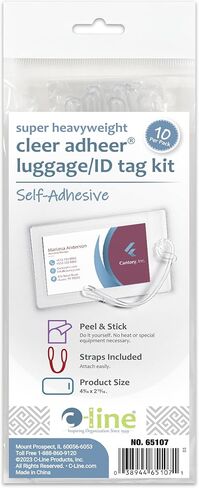 C-Line Super Heavyweight Cleer Adheer Luggage/ID Tag with Straps, 4-9/16 x 2-13/16 Inches, 10 per Pack (65107) in Kuwait
