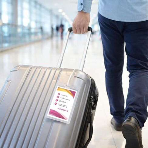 C-Line Super Heavyweight Cleer Adheer Luggage/ID Tag with Straps, 4-9/16 x 2-13/16 Inches, 10 per Pack (65107) in Kuwait