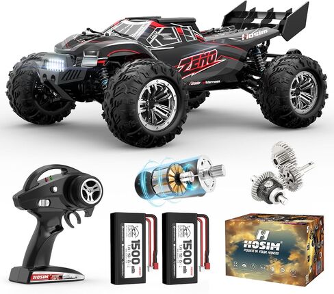 Hosim 1/10 RC Car for Adults & Boys 48+KMH, Electric Remote Control Car High Speed Large RC Truck 4X4 Off-Road All Terrains Waterproof Monster Trucks, Hobby RC Cars Toys Gifts for Boys 8-12 in Kuwait