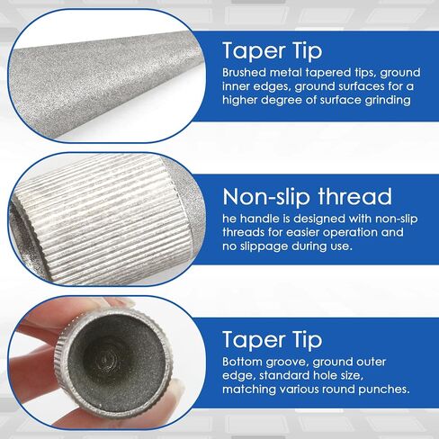 Leather Hole Punch Sharpener Emery Round Edge Grinder Polishing Polisher Tool for Handmade Manual DIY Crafts 3-16MM, Silver-Gray in Kuwait