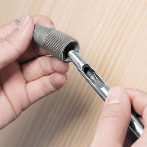 Leather Hole Punch Sharpener Emery Round Edge Grinder Polishing Polisher Tool for Handmade Manual DIY Crafts 3-16MM, Silver-Gray in Kuwait