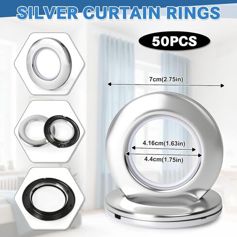 HOMAR Rotary Curtain Puncher with 50 pcs 1.9-2in Curtain Grommet Kit Silver in Saudi Arabia