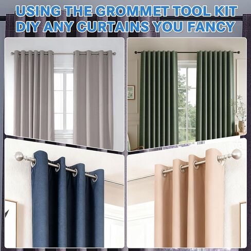 HOMAR Rotary Curtain Puncher with 50 pcs 1.9-2in Curtain Grommet Kit Silver in Saudi Arabia