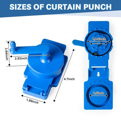 HOMAR Rotary Curtain Puncher with 50 pcs 1.9-2in Curtain Grommet Kit Silver in Saudi Arabia
