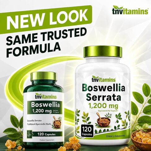 tnvitamins Boswellia Serrata Herbal Extract Capsules | 1200 MG/Capsule (120 Capsules) | Joint Support Supplement* | Ayurvedic Herb: Indian Olibanum/Frankincense in Saudi Arabia