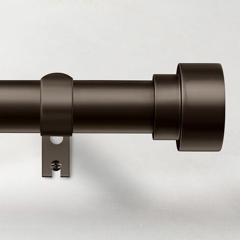 Curtain Rods for Windows 66 to 120, 1 Inch Adjustable Black Curtain Rod, Heavy Duty Long Window Drapery Rods with End Caps, Modern Style Indoor Outdoor Curtain Rods for Patio Bedroom, Size 32"-120" in Saudi Arabia