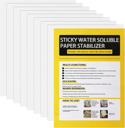 8PCS Printable Embroidery Stabilizer 8.5"x11" Wash Away Stabilizer in Kuwait