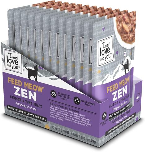I AND LOVE AND YOU Feed Meow Tummy Wet Cat Food - Tuna + Pumpkin - Digestion Support, Grain Free, Shredded, 3oz Pack of 12 in Kuwait