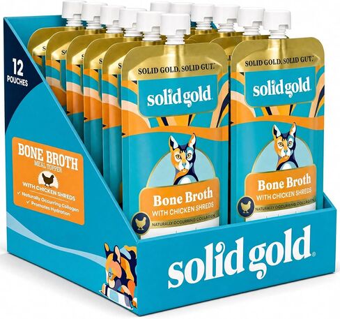 Solid Gold Bone Broth Cat Food Topper, Tuna, Lickable Pouches, 12ct in Kuwait
