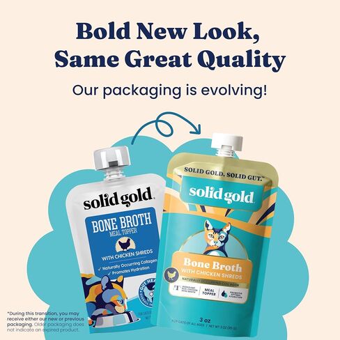 Solid Gold Bone Broth Cat Food Topper, Tuna, Lickable Pouches, 12ct in Kuwait