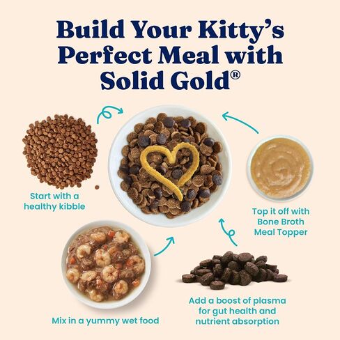 Solid Gold Bone Broth Cat Food Topper, Tuna, Lickable Pouches, 12ct in Kuwait