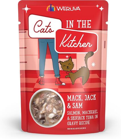 Weruva Cats in the Kitchen, Pantry Party Pouch Variety Pack in Gravy Cat Food, 3oz Pouch (Pack of 12) in Kuwait