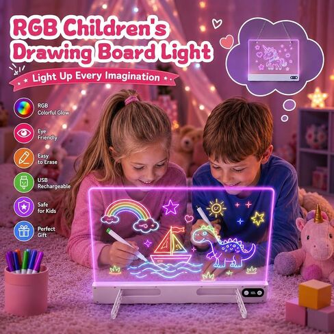 SINWE 16" led Drawing Board, Neon Glow Doodle Pad for Girl Gift in Kuwait