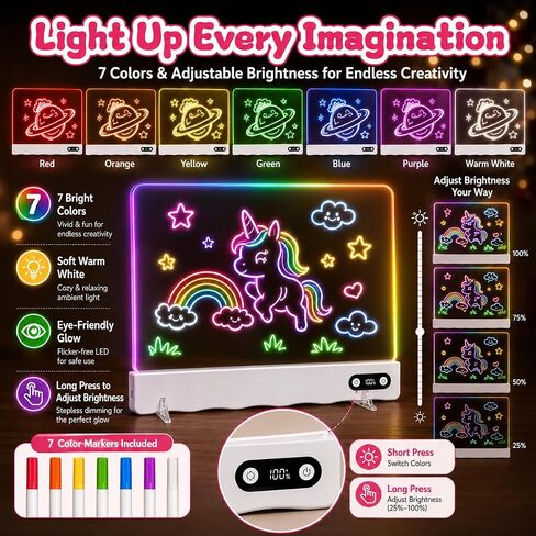 SINWE 16" led Drawing Board, Neon Glow Doodle Pad for Girl Gift in Kuwait