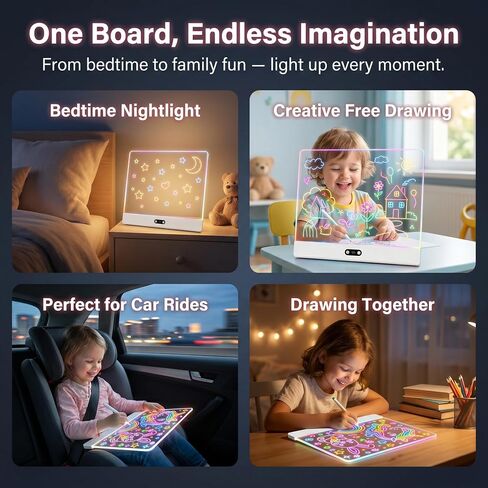 16" Rechargeable LED Drawing Board for Girls, 11 Light Modes in Kuwait