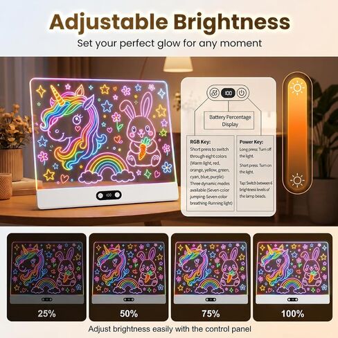16" Rechargeable LED Drawing Board for Girls, 11 Light Modes in Kuwait