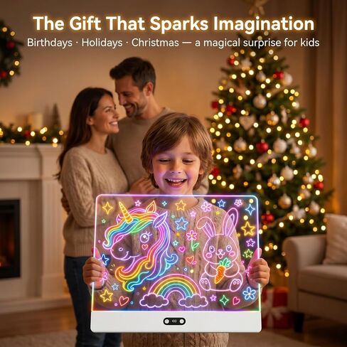 16" Rechargeable LED Drawing Board for Girls, 11 Light Modes in Kuwait