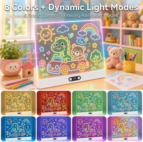 16" Rechargeable LED Drawing Board for Girls, 11 Light Modes in Kuwait