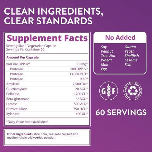 MRM Nutrition Gluten-Aid™ | Digestive enzymes | Gluten + Dairy Digestion | BIOCORE DPP-IV® | Gluten-Free | 60 Servings in Kuwait