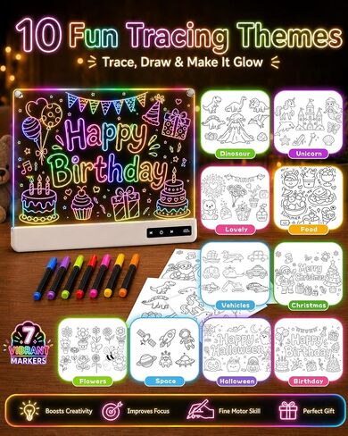 16" LED Drawing Board for Kids, Rechargeable Glow Doodle Board Toys in Kuwait